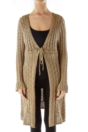 Beige Crocheted Sweater