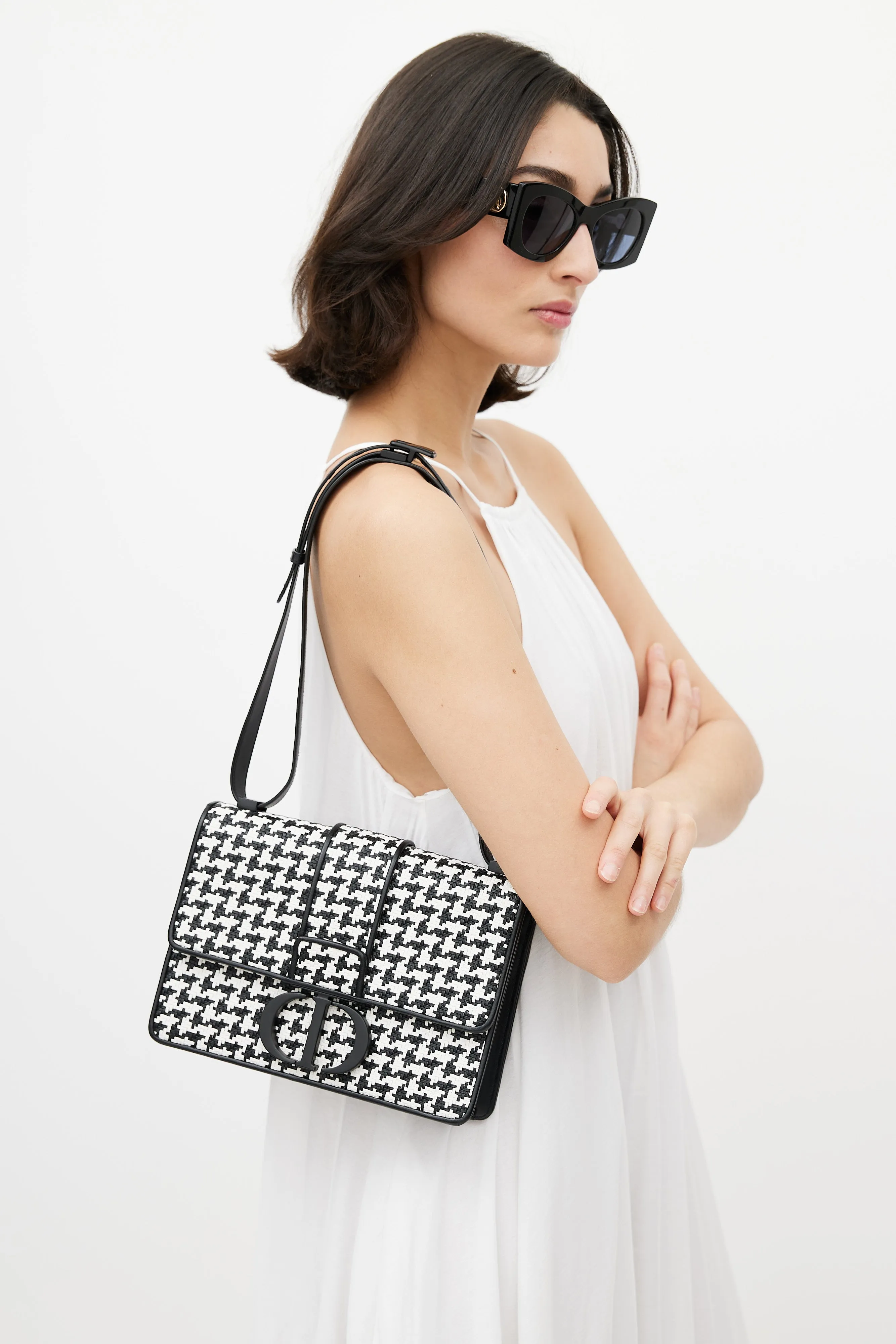 Black & White Houndstooth 30 Montaigne Bag