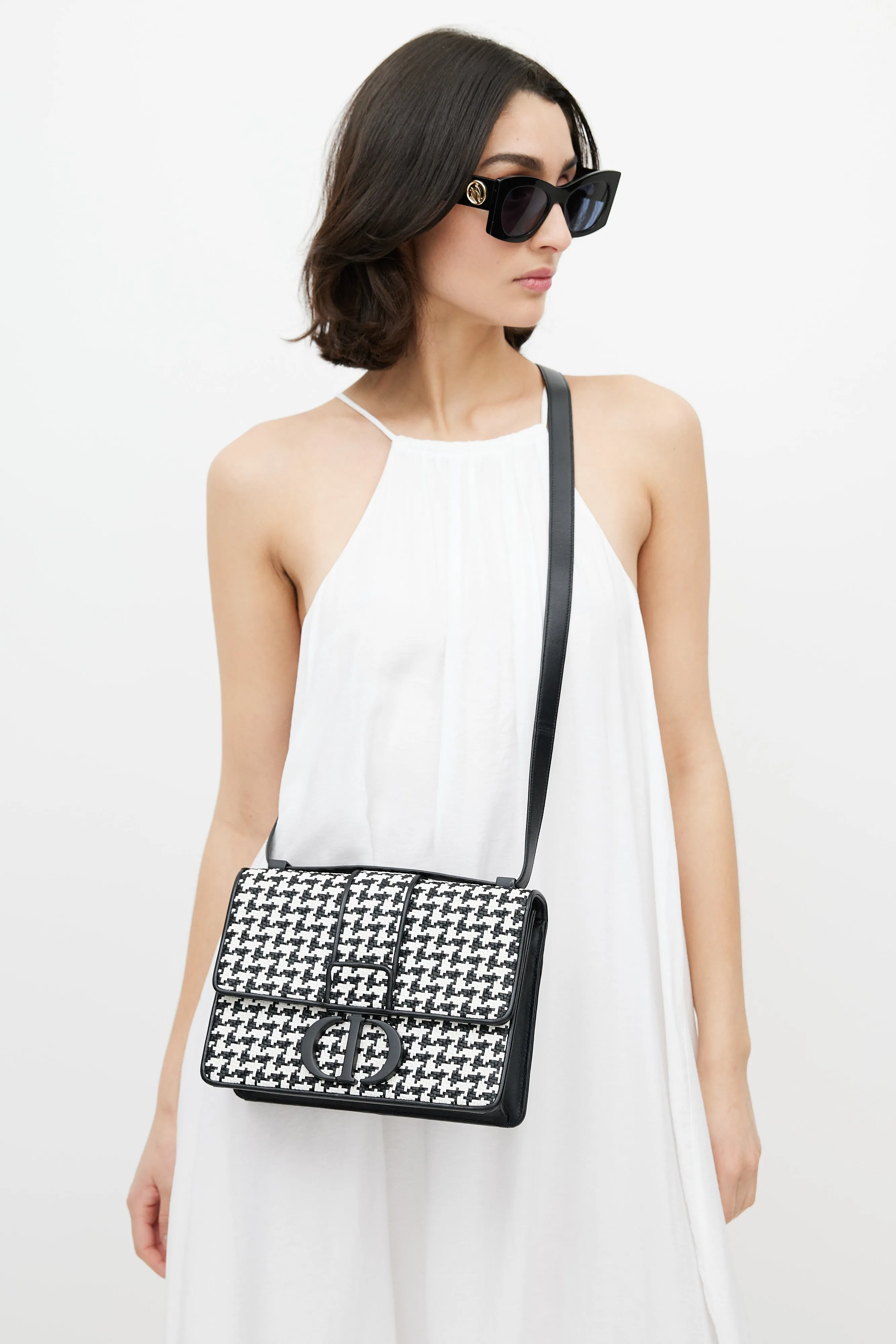 Black & White Houndstooth 30 Montaigne Bag
