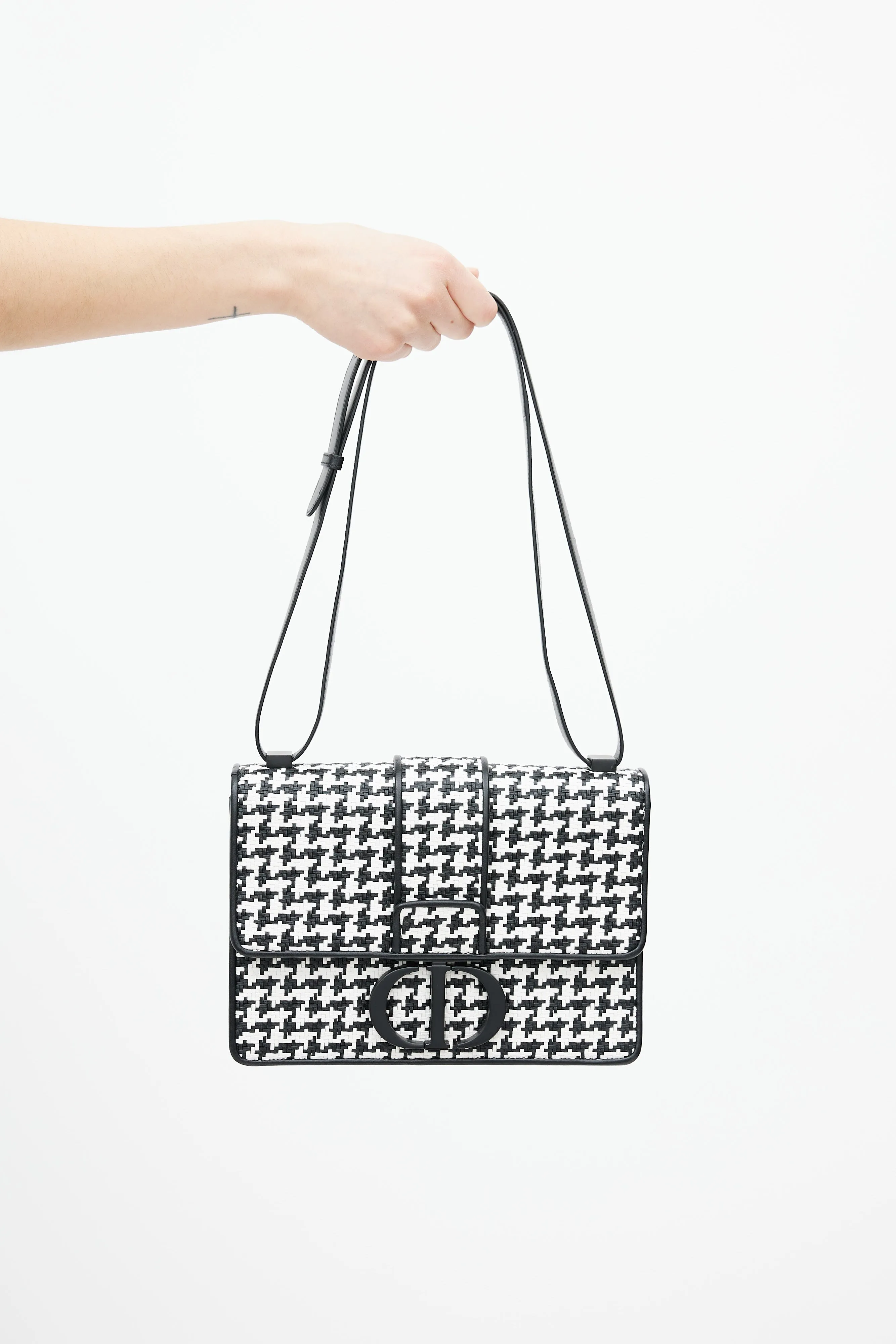 Black & White Houndstooth 30 Montaigne Bag