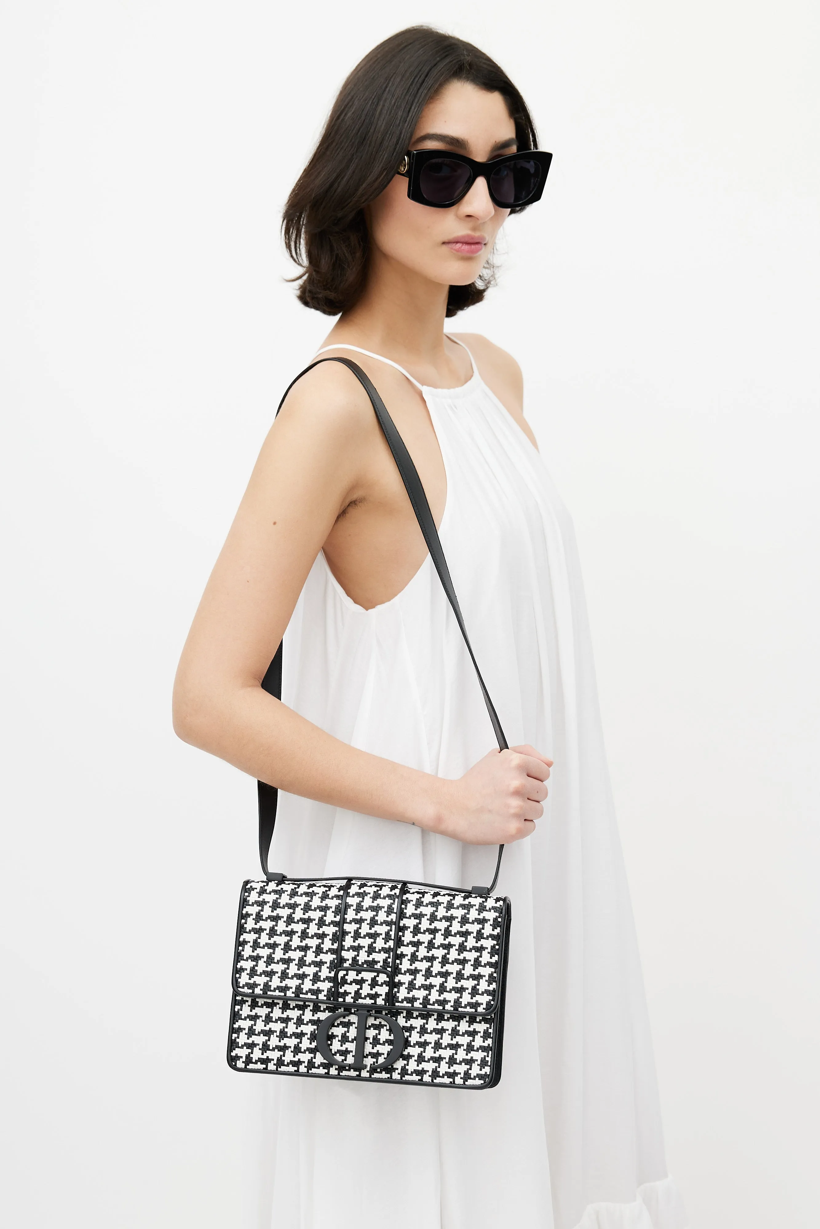 Black & White Houndstooth 30 Montaigne Bag
