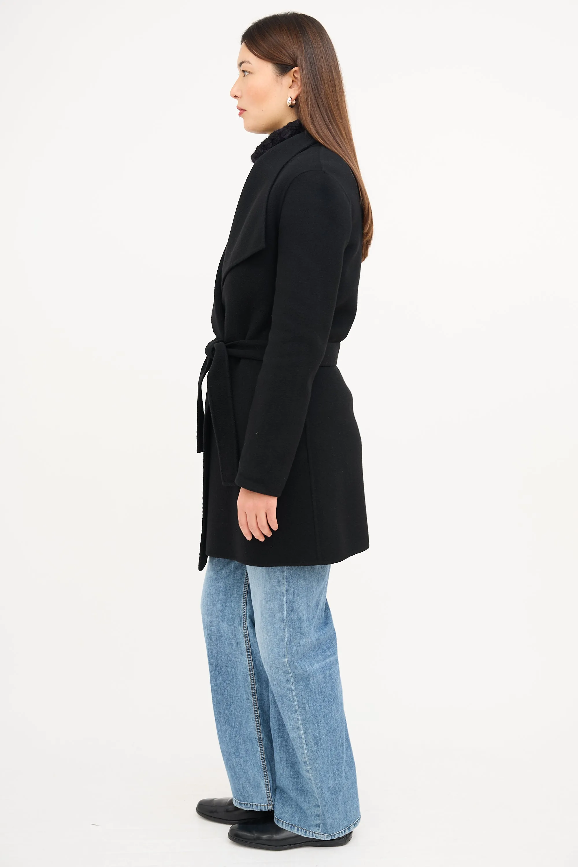 Black Double Cashmere Lisa Long Coat