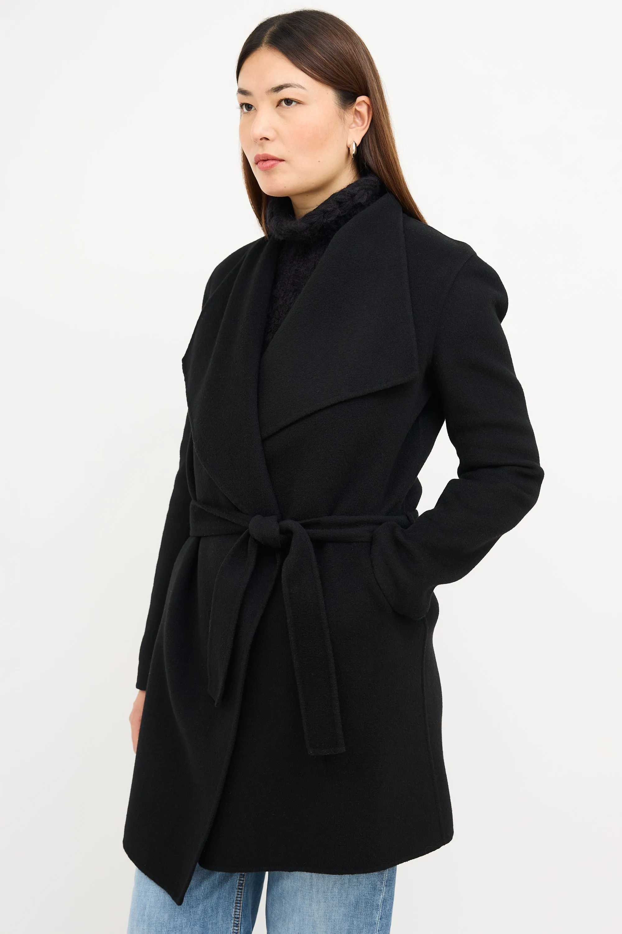 Black Double Cashmere Lisa Long Coat