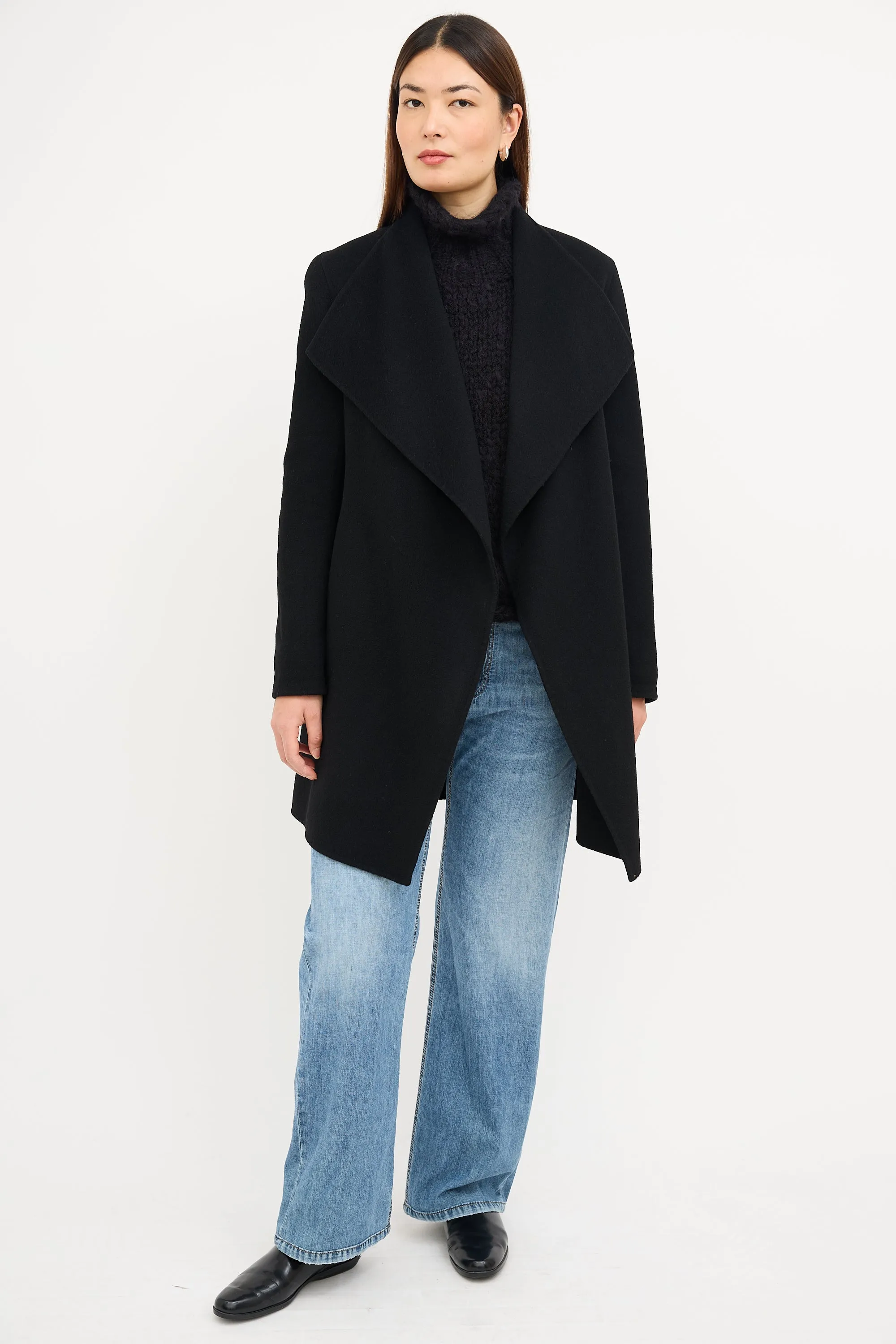 Black Double Cashmere Lisa Long Coat