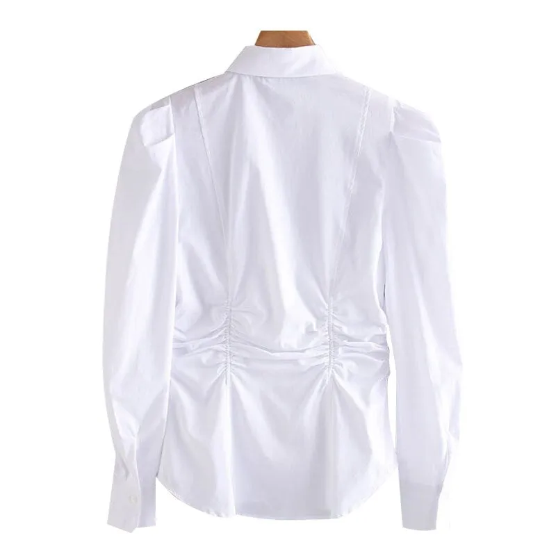 GATHERING FITTED BLOUSE