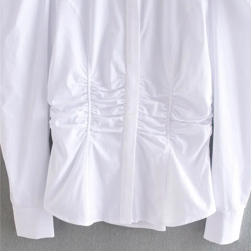 GATHERING FITTED BLOUSE