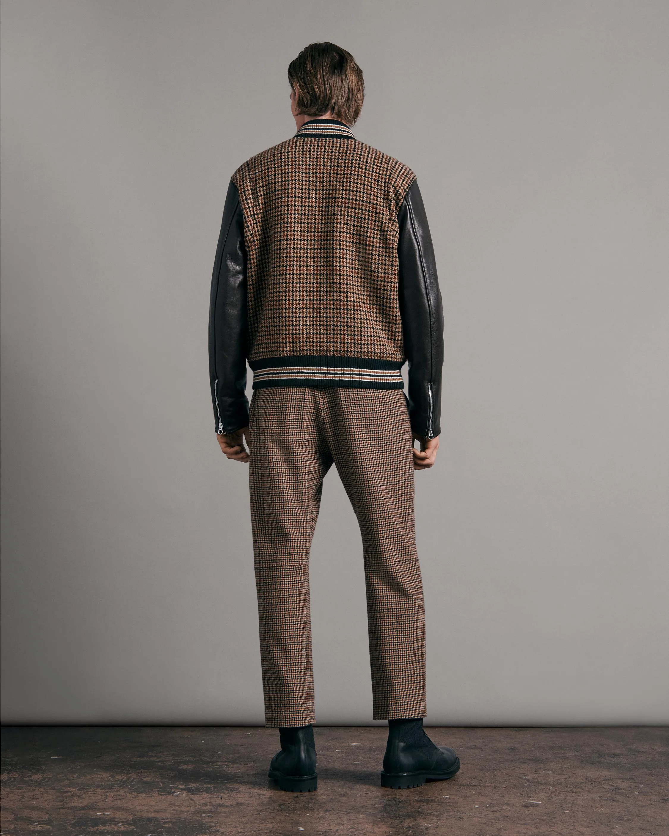 Houndstooth Varsity Jacket