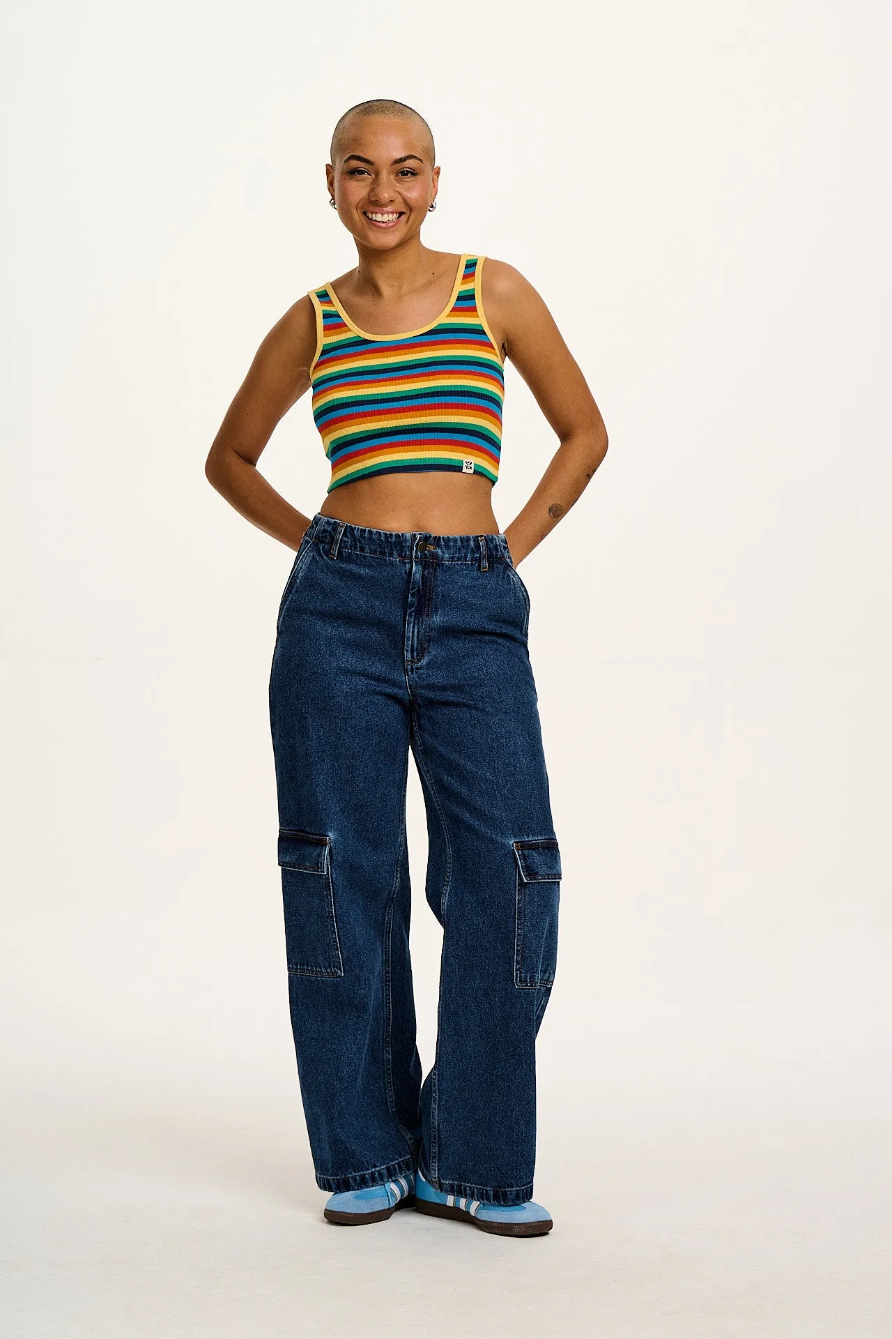 Josy - Vest Top in Rainbow Stripe