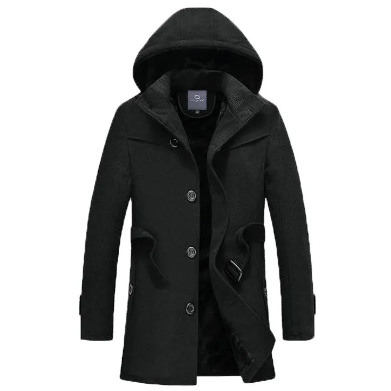 Men's Long Stretch Thick Winter Coat
