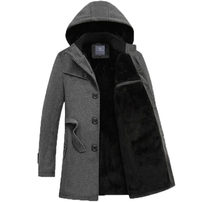 Men's Long Stretch Thick Winter Coat
