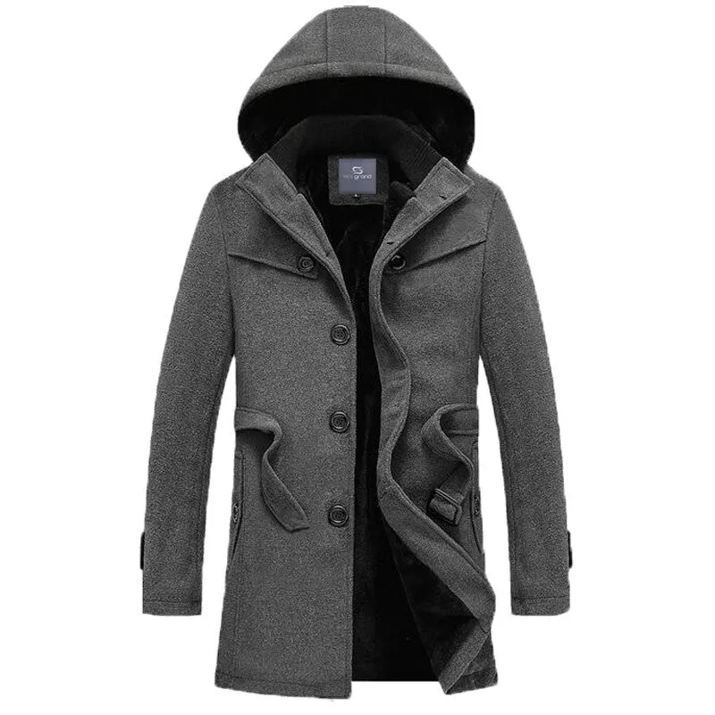 Men's Long Stretch Thick Winter Coat