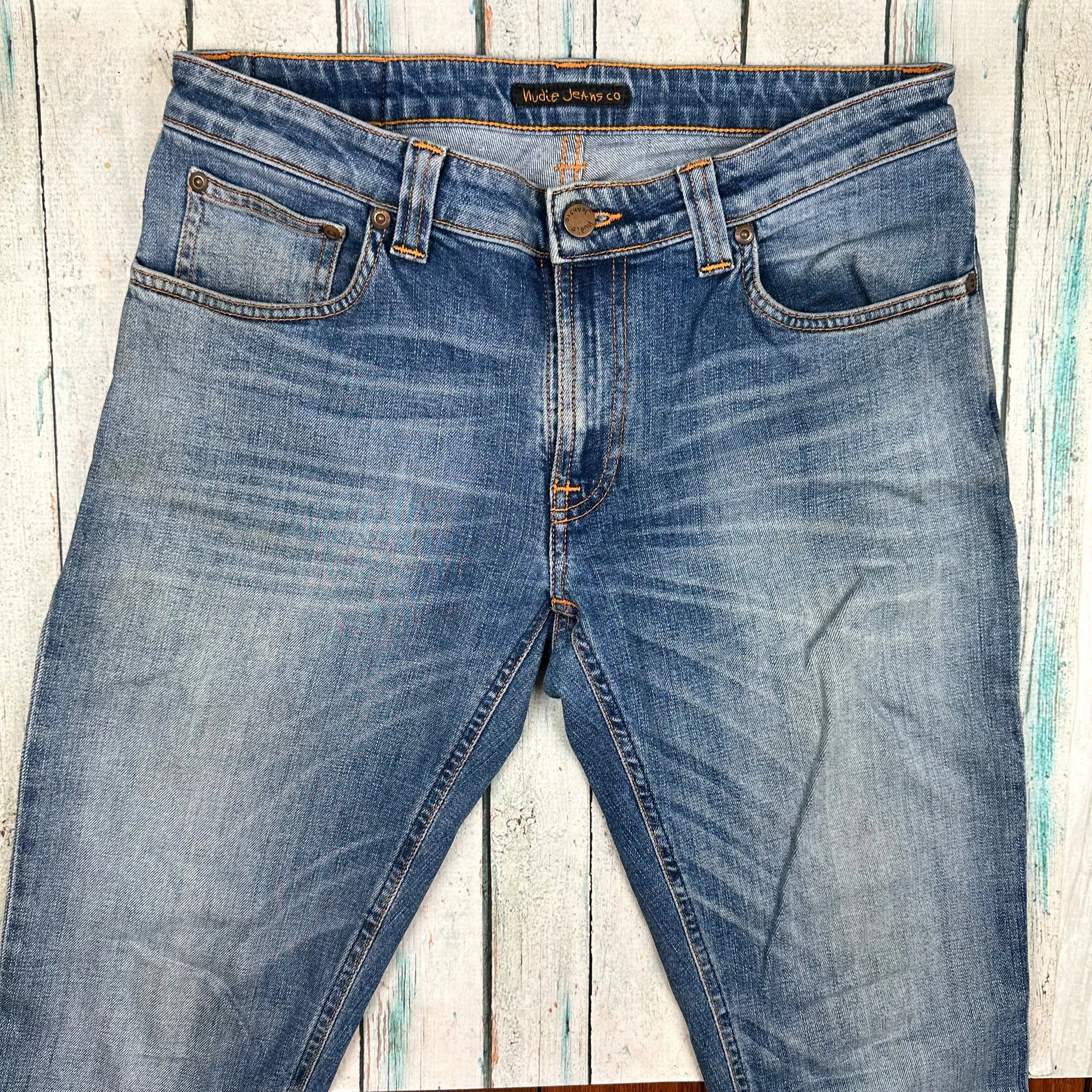 Nudie 'Skinny Lin' Organic Spring Blue Wash Denim Jeans- Size 32/34