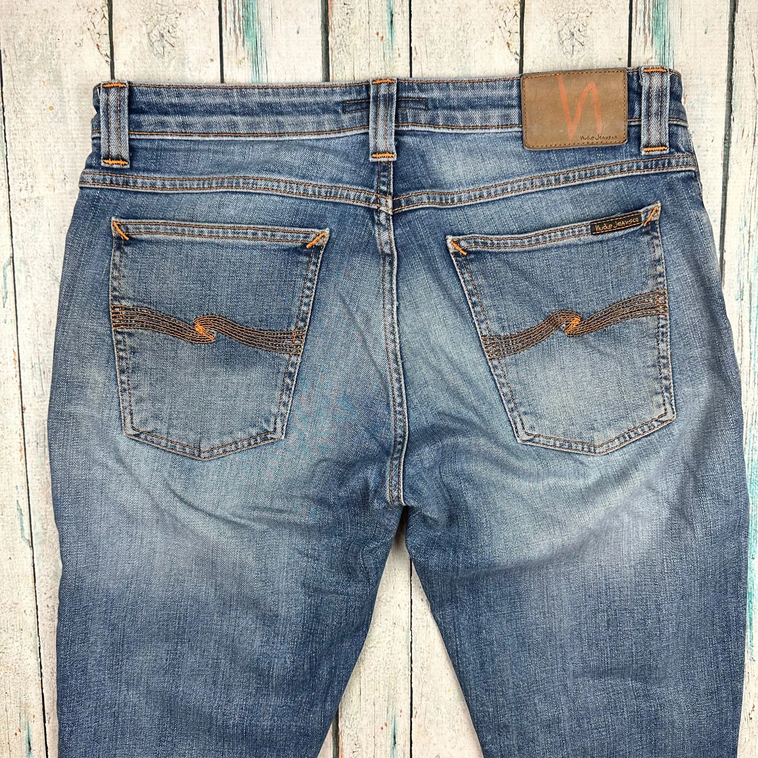 Nudie 'Skinny Lin' Organic Spring Blue Wash Denim Jeans- Size 32/34