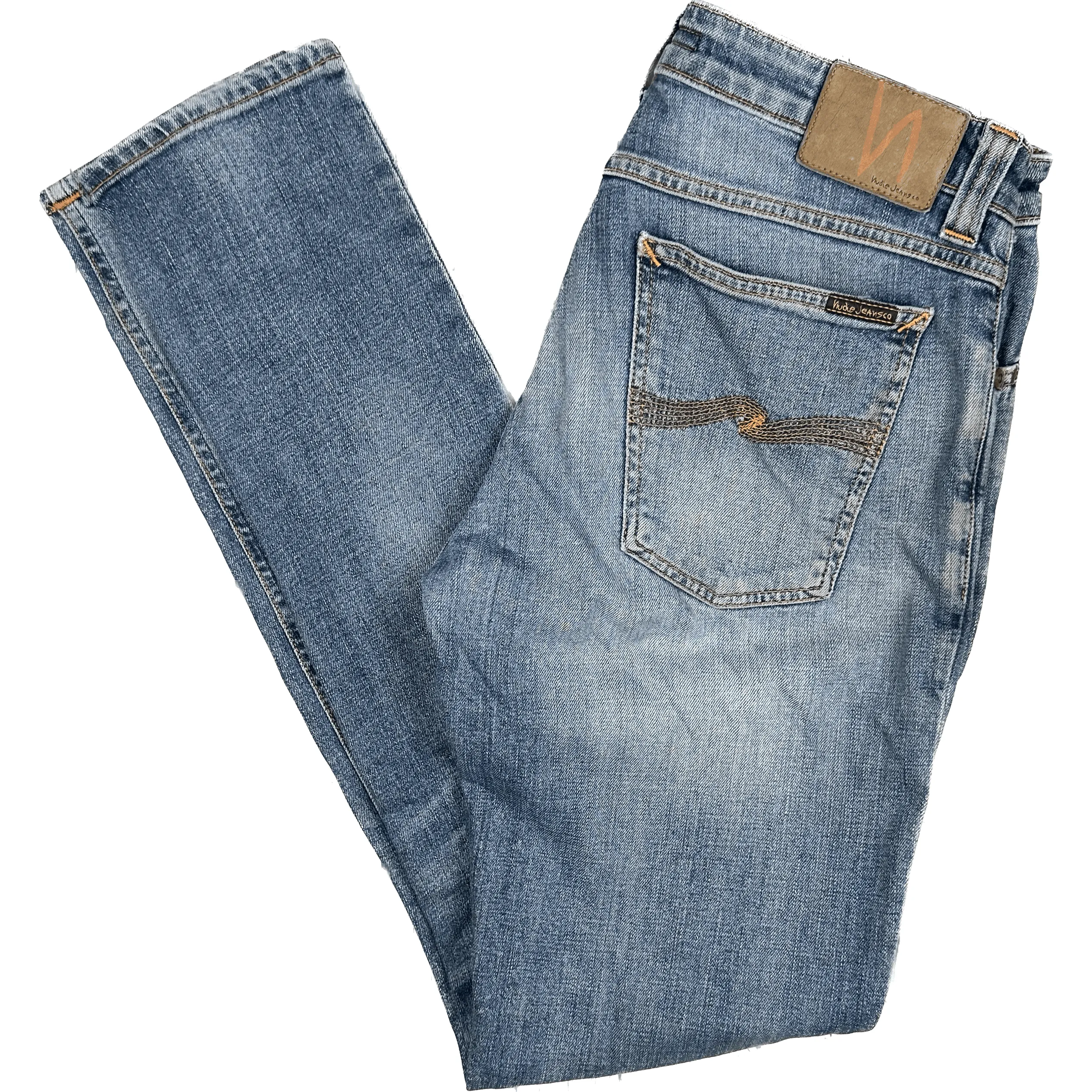 Nudie 'Skinny Lin' Organic Spring Blue Wash Denim Jeans- Size 32/34