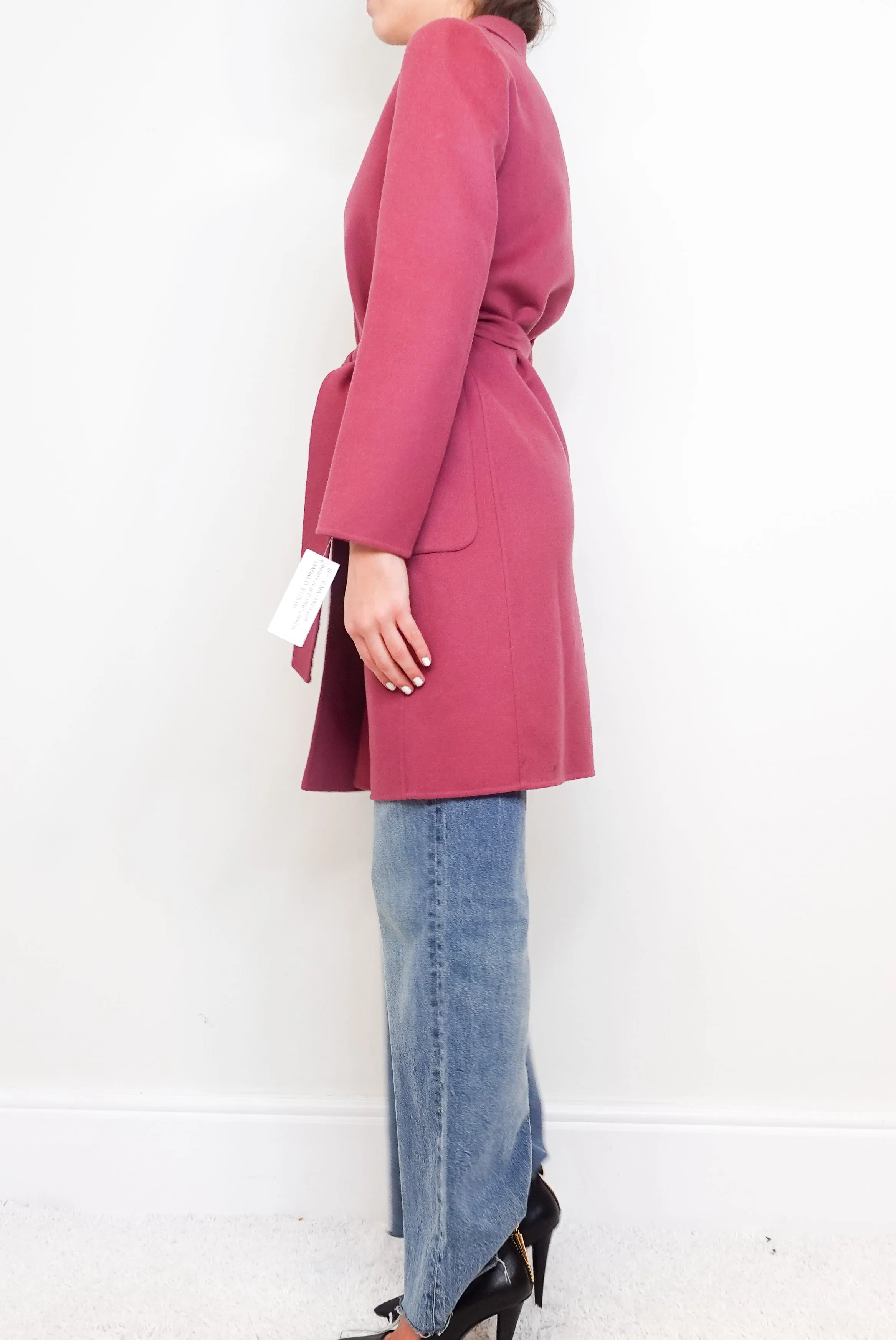 Pink belted coat RRP £850
