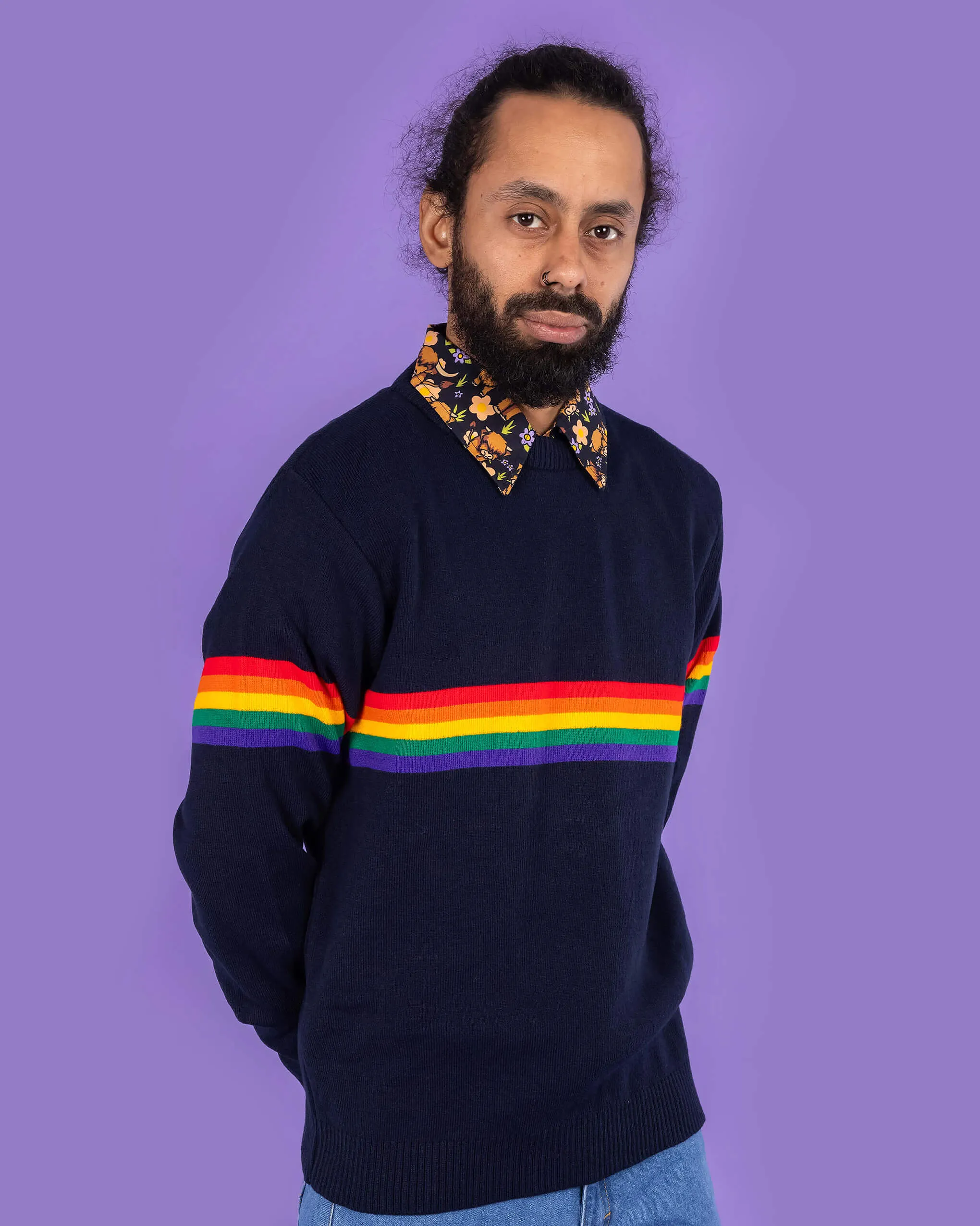 Rainbow Navy Jumper