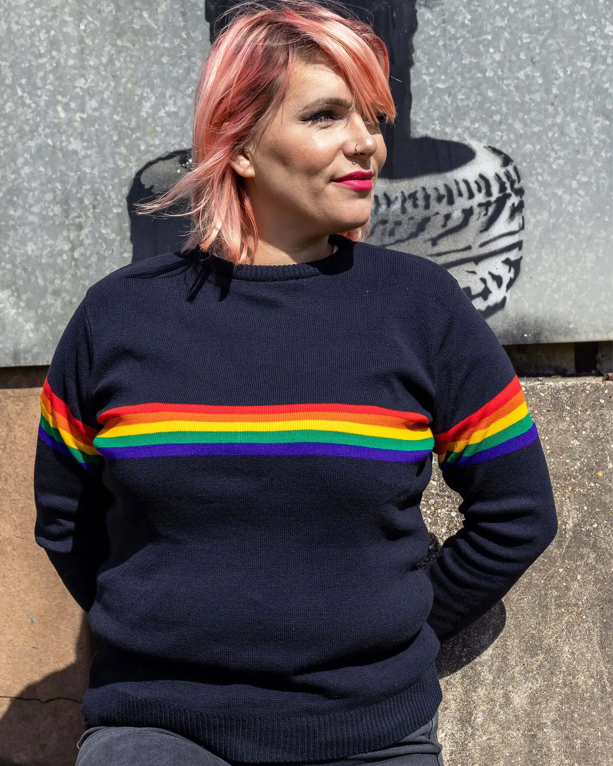Rainbow Navy Jumper