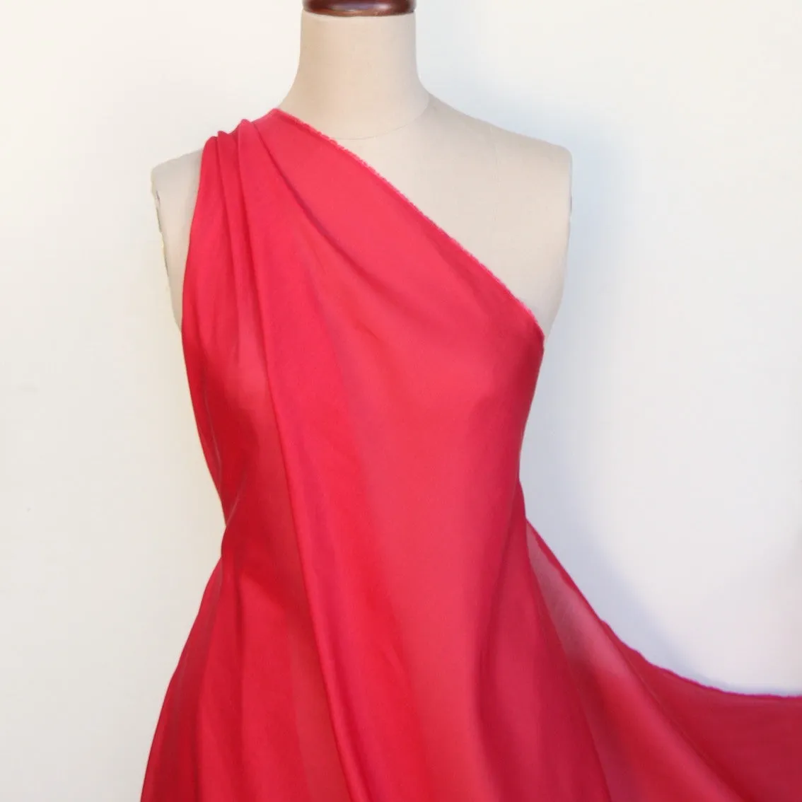 Red Cotton/Silk Voile