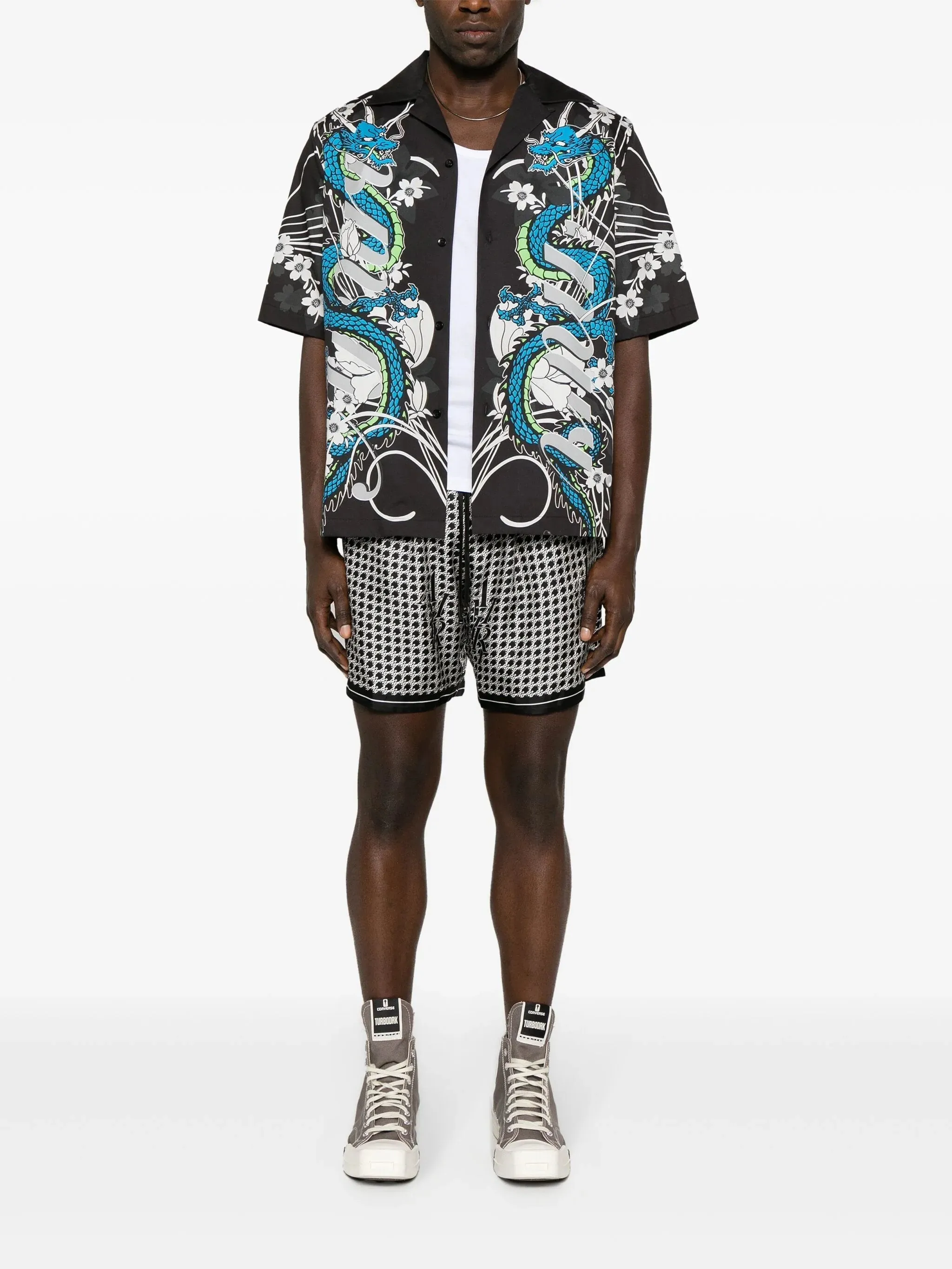 Staggard Houndstooth Shorts