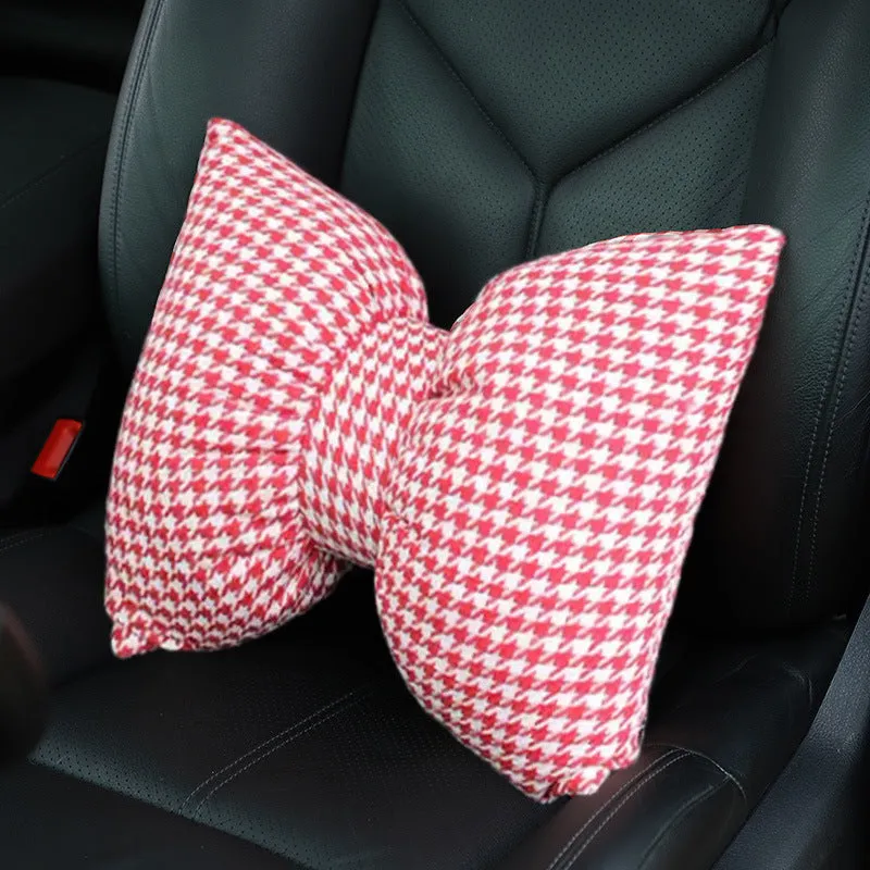 style: J - Car Printing Bowknot Headrest And Neck Cushion