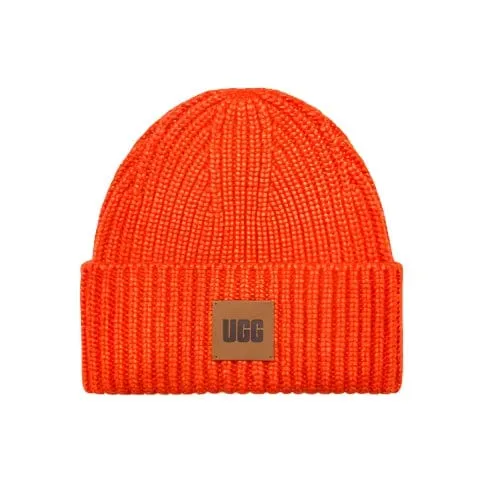 UGG Women's Chunky Rib Beanie in Orange Soda
