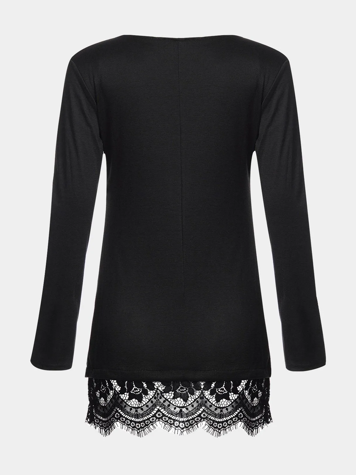 Wholesale Black Long Sleeve Plain Lace Dresses
