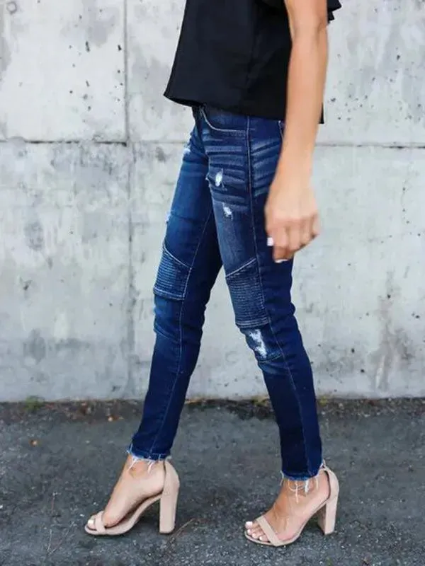 Women Biker Skinny Jeans