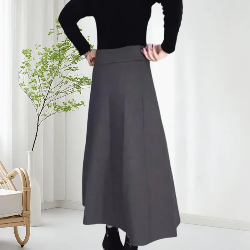 Womens Elastic High Waisted Thick Long Skirt