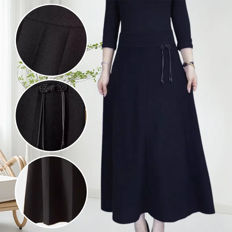 Womens Elastic High Waisted Thick Long Skirt