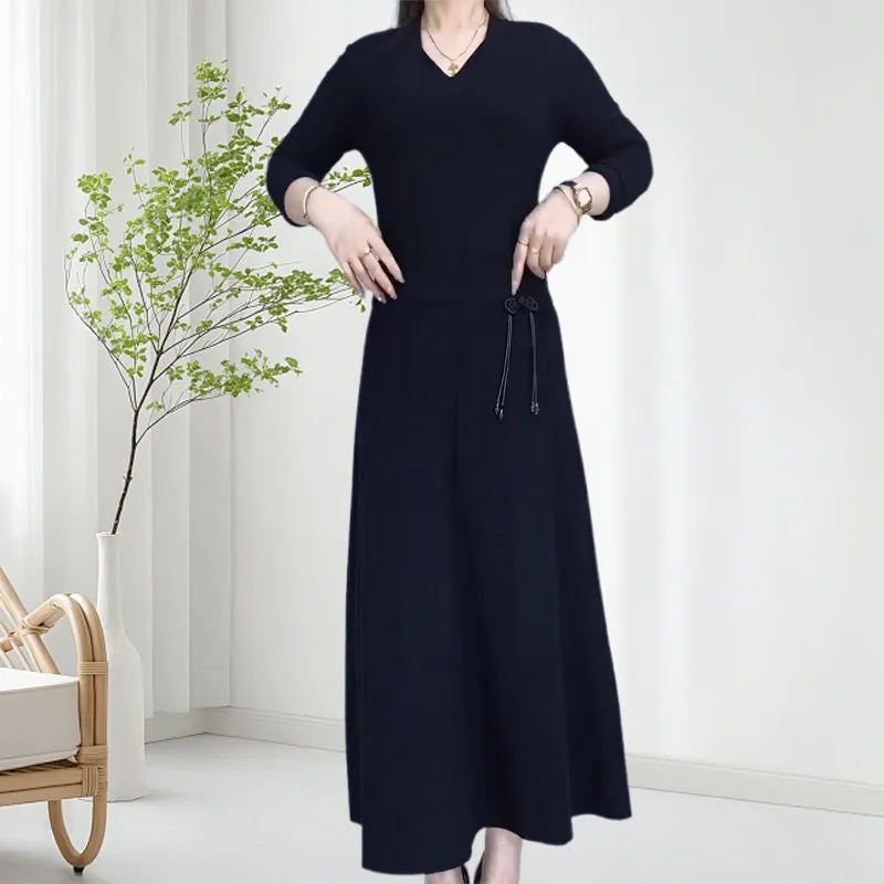 Womens Elastic High Waisted Thick Long Skirt