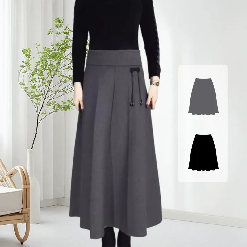 Womens Elastic High Waisted Thick Long Skirt