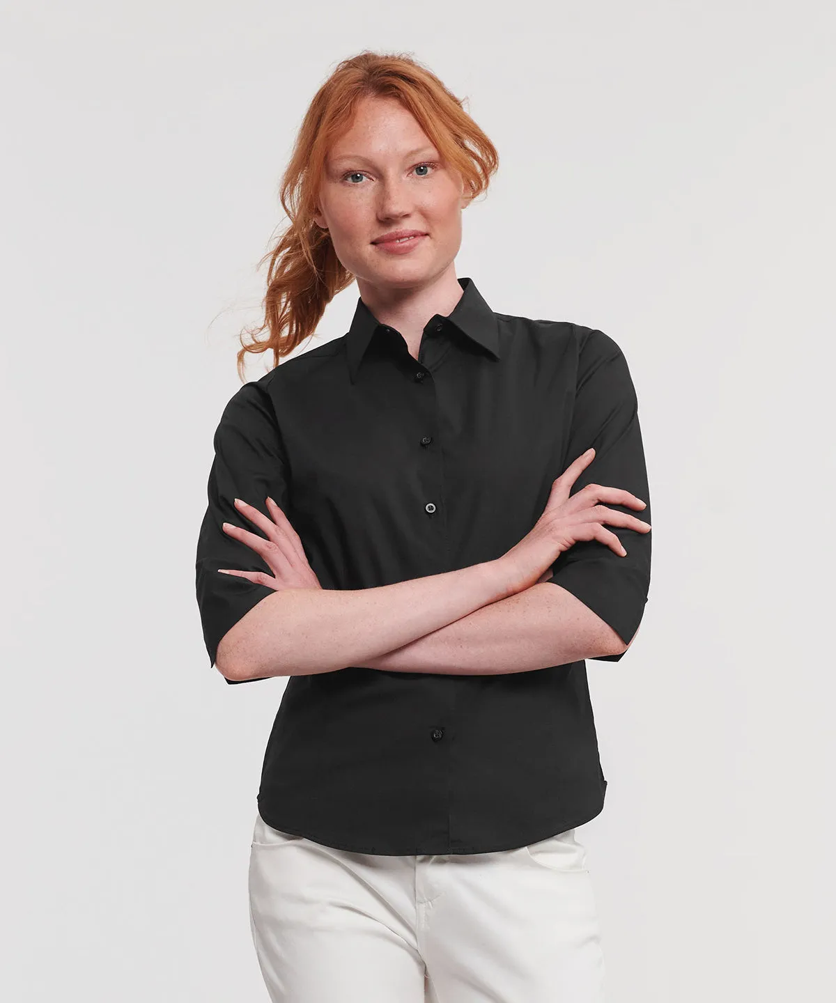 Womens  sleeve easycare fitted shirt | Port