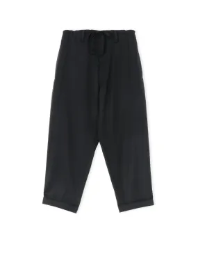 WOOL GABARDINE DRAWSTRING PANTS WITH BOX POCKET ZIG-ZAG STITCH